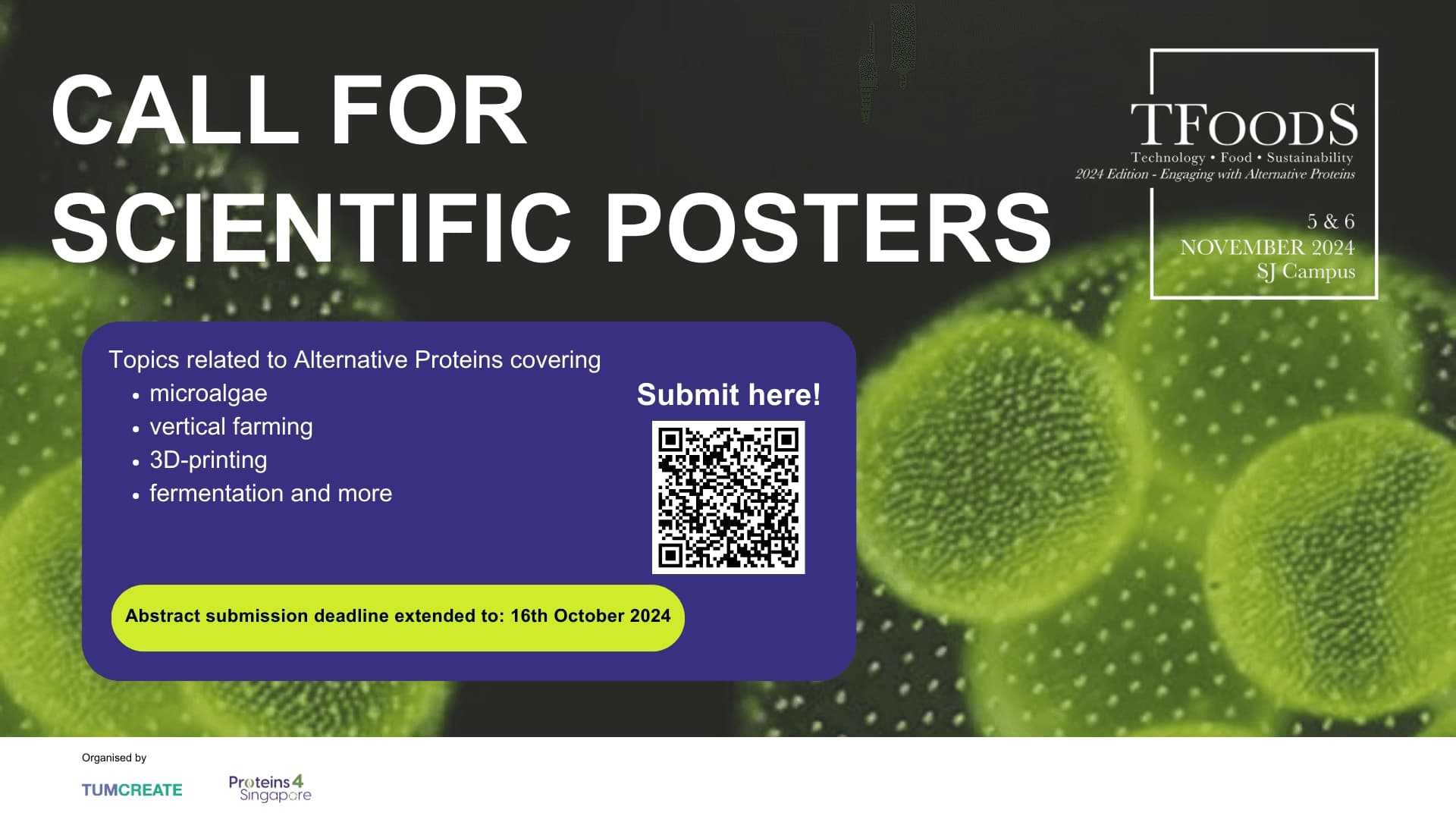 TFoodS 2024 Call for posters CREATE TV extension